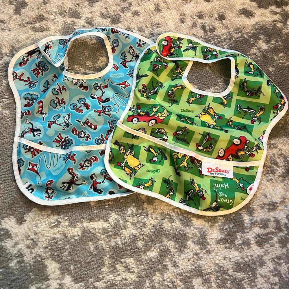 Bumkins Dr Seuss Cat in the Hat & Green Eggs & Ham Bibs B